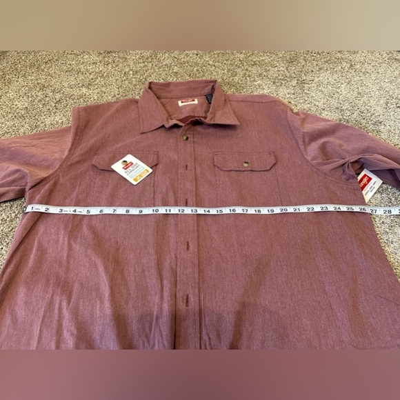 Wrangler Men’s Button down Rust color longsleeves size 2X - Picture 5 of 6